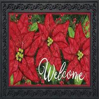 Holiday Poinsettia Doormat-BLD00957
