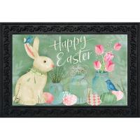 Easter Bunny And Tulips Doormat-BLD01544