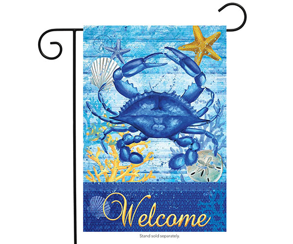 Blue Crab Welcome Garden Flag
