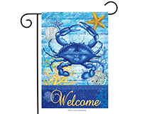 Blue Crab Welcome Garden Flag-BLG00386