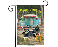 Happy Camper Bear Garden Flag-BLG00610