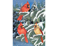 Winter Cardinal Trio Garden Flag-BLG00705