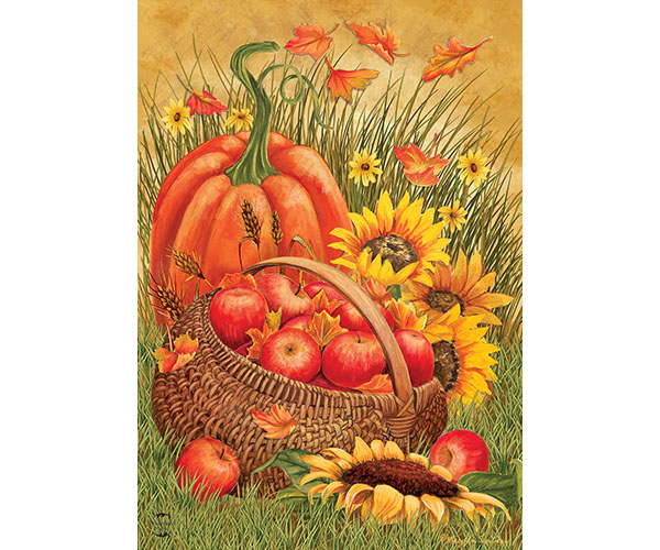 Pumpkin and Apples Garden Flag