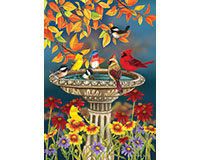 Fall Bird Bath Garden Flag-BLG00933