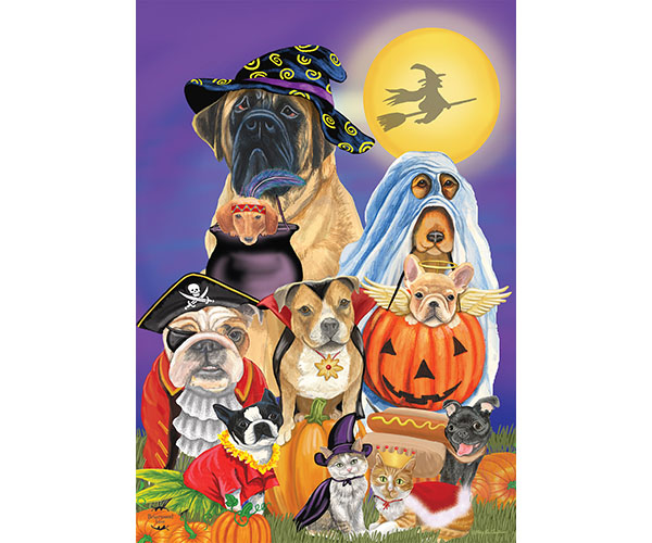 Trick or Treat Dogs Garden Flag