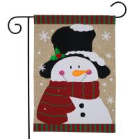 Winter Snowman Burlap Garden Flag-BLG00989