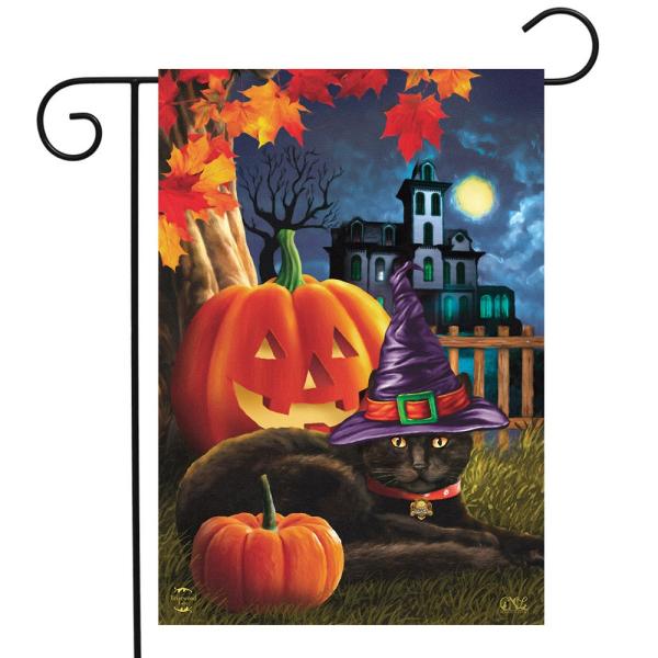 Black Cat Halloween Garden Flag