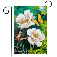 Butterflies and Poppies Garden Flag-BLG01218