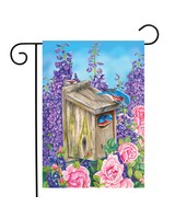 Bluebirds and Lilacs Garden Flag-BLG01221