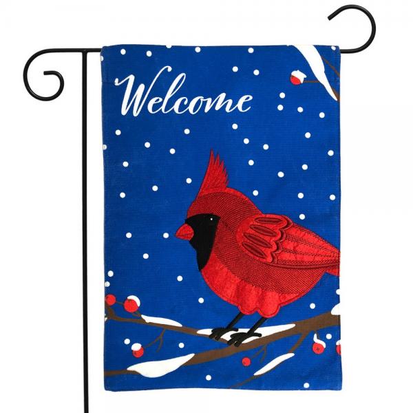 Cardinal Burlap Garden Flag