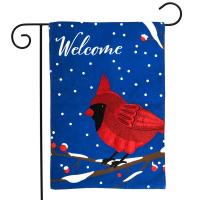 Cardinal Burlap Garden Flag-BLG01383