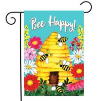 Bee Happy Hive Garden Flag-BLG01558