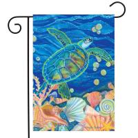 Swimming Sea Turtle Garden Flag-BLG01559