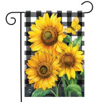 Checkered Sunflowers Garden Flag-BLG01731
