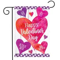 Valentine's Watercolor Hearts Garden Flag-BLG01755