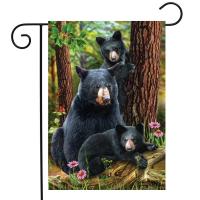 Black Bear Family Garden Flag-BLG01798