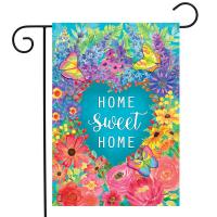 Floral Home Sweet Home Garden Flag-BLG01821