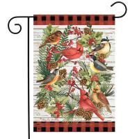 Winter Bird Wreath Garden Flag-BLG01880