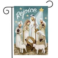 Rejoice Nativity Garden Flag-BLG01890