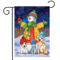 Snowman And Friends Pets Garden Flag-BLG01891