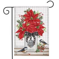 Poinsettia Jar Garden Flag-BLG01915