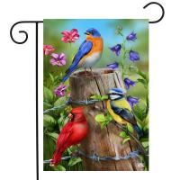 Fence Post Birds Garden Flag-BLG01950