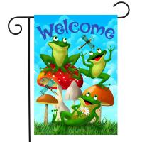 Happy Frogs Garden Flag-BLG01963