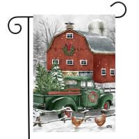 Christmas on the Farm Garden Flag-BLG02118