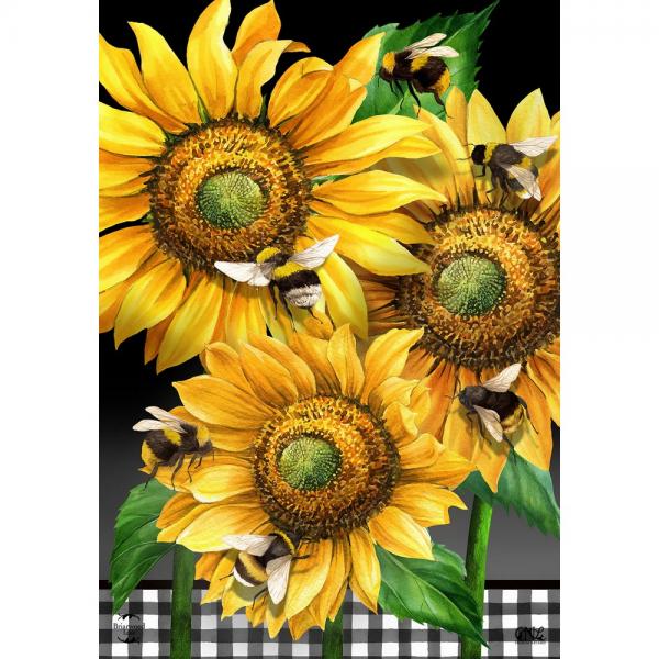 Buzzing Sunflowers Garden Flag
