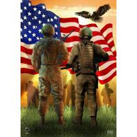 American Soldiers Garden Flag-BLG02266