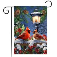 Winter Glow Cardinals Garden Flag-BLG02327