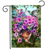 Hummingbirds And Petunias Garden Flag-BLG02446