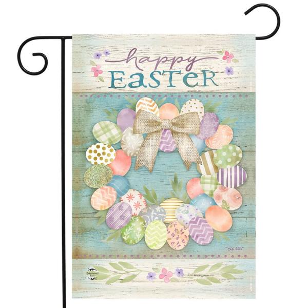 Pastel Easter Wreath Garden Flag