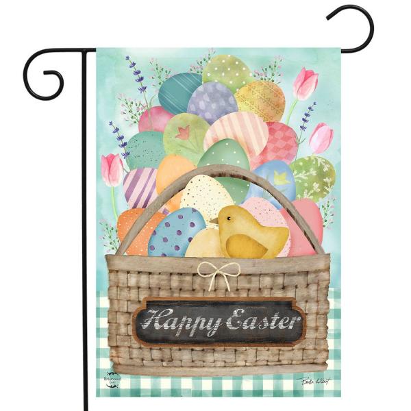 Colorful Easter Basket Garden Flag