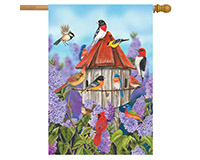 Birds and Lilacs House Flag-BLH00343