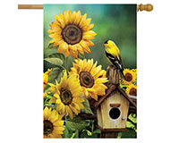 Goldfinch & Sunflowers House Flag-BLH00765