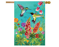 Hummingbird Greeting House Flag-BLH00809