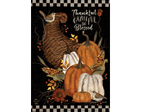 Thankful, Grateful, Blessed House Flag-BLH00969