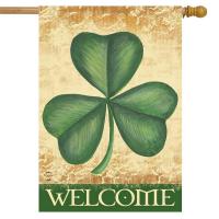 Shamrock Welcome House Flag-BLH01258