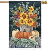 Sunflowers and Hydrangeas House Flag-BLH01838