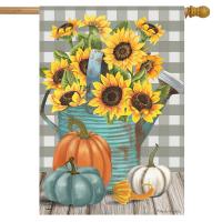 Sunflower Watering Can House Flag-BLH01839