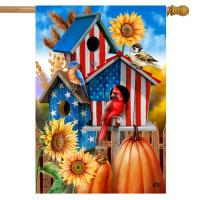American Fall Birdhouses House Flag-BLH01842