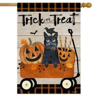 Trick Or Treat Wagon House Flag-BLH01847