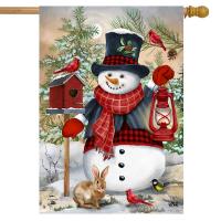 Snowman And Friends House Flag-BLH01867