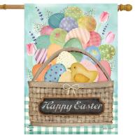 Colorful Easter Basket House Flag-BLH02763
