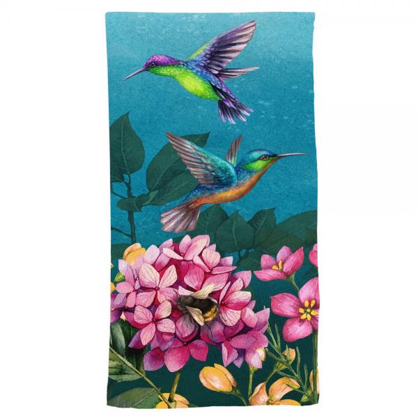 Springtime Hummingbirds Hand Towel