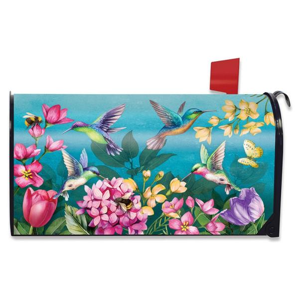 Springtime Hummingbirds Mailbox Cover