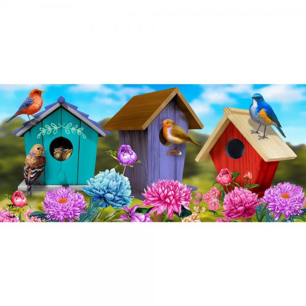 Colorful Birdhouses Mini Mat