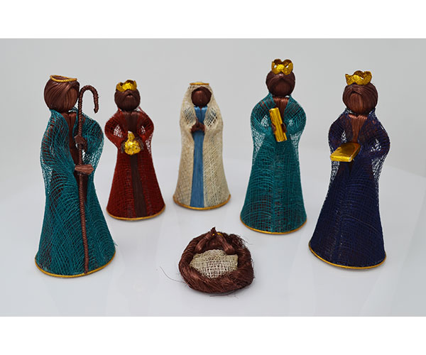 6 inch Nativity Set Colored Set of 6 Figurines