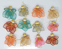 2 inch Cutie Angel Rotex Dresses Gold trim Assorted Colors Ornaments-ANGEL0217